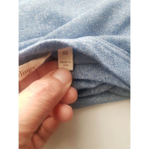 Soft Surroundings Blouse Size XS 2-4 Blue Tie The Knot Tunic Long Sleeve Yoga - Picture 9 of 12